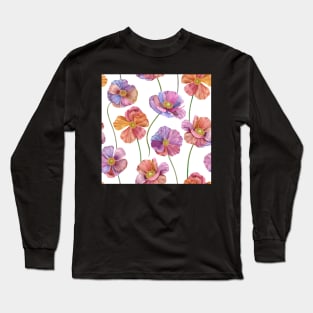 Colorful Anemone flowers. Summer watercolor flowers print Long Sleeve T-Shirt